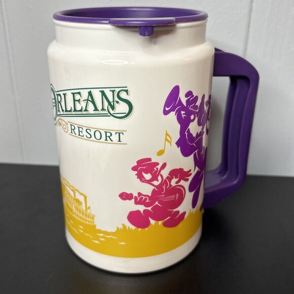 Walt Disney World Port Orleans Resort Mugs Cups Lid Retired Purple Coca Cola - Picture 3 of 8